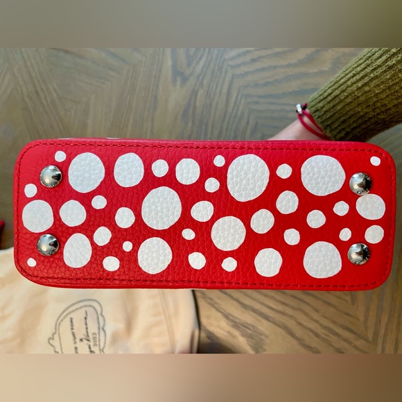 Authentic Louis Vuitton x Yayoi Kusama 2023 Capucines Mini Red with White dots - Picture 7 of 16